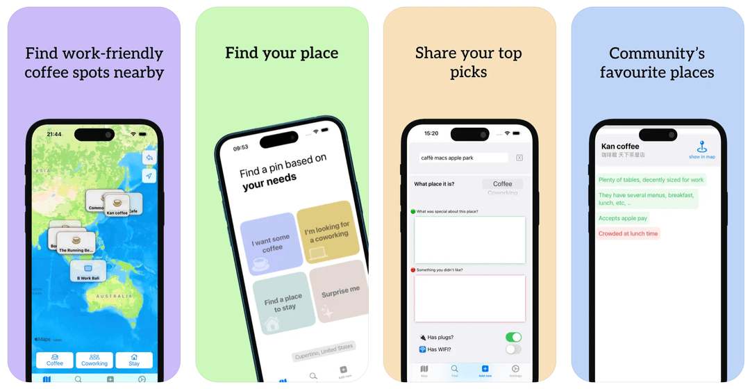Nomad Pins app screenshots
